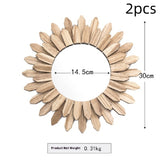 European-style Solid Wood Handmade Finish Hanging Mirror Homestay Hotel Entrance Decoration Hanging