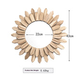 European-style Solid Wood Handmade Finish Hanging Mirror Homestay Hotel Entrance Decoration Hanging