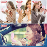 Travel Makeup Mirror With LED Light, Magnifying Mirror With Light Perfect Wife Birthday Gift Ideas, 3.5 Inches 2 Side Compact Mirror Portable For Handbag, Purse, Pocket