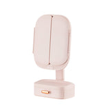 Led Desktop Cosmetic Mirror Household Foldable With Light