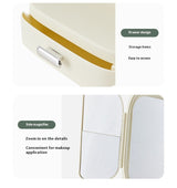 Led Desktop Cosmetic Mirror Household Foldable With Light