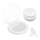 Travel Makeup Mirror With LED Light,  Magnifying Mirror With Light Perfect Wife Birthday Gift Ideas, 3.5 Inches 2 Side Compact Mirror Portable For Handbag, Purse, Pocket