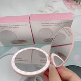 Travel Makeup Mirror With LED Light,  Magnifying Mirror With Light Perfect Wife Birthday Gift Ideas, 3.5 Inches 2 Side Compact Mirror Portable For Handbag, Purse, Pocket